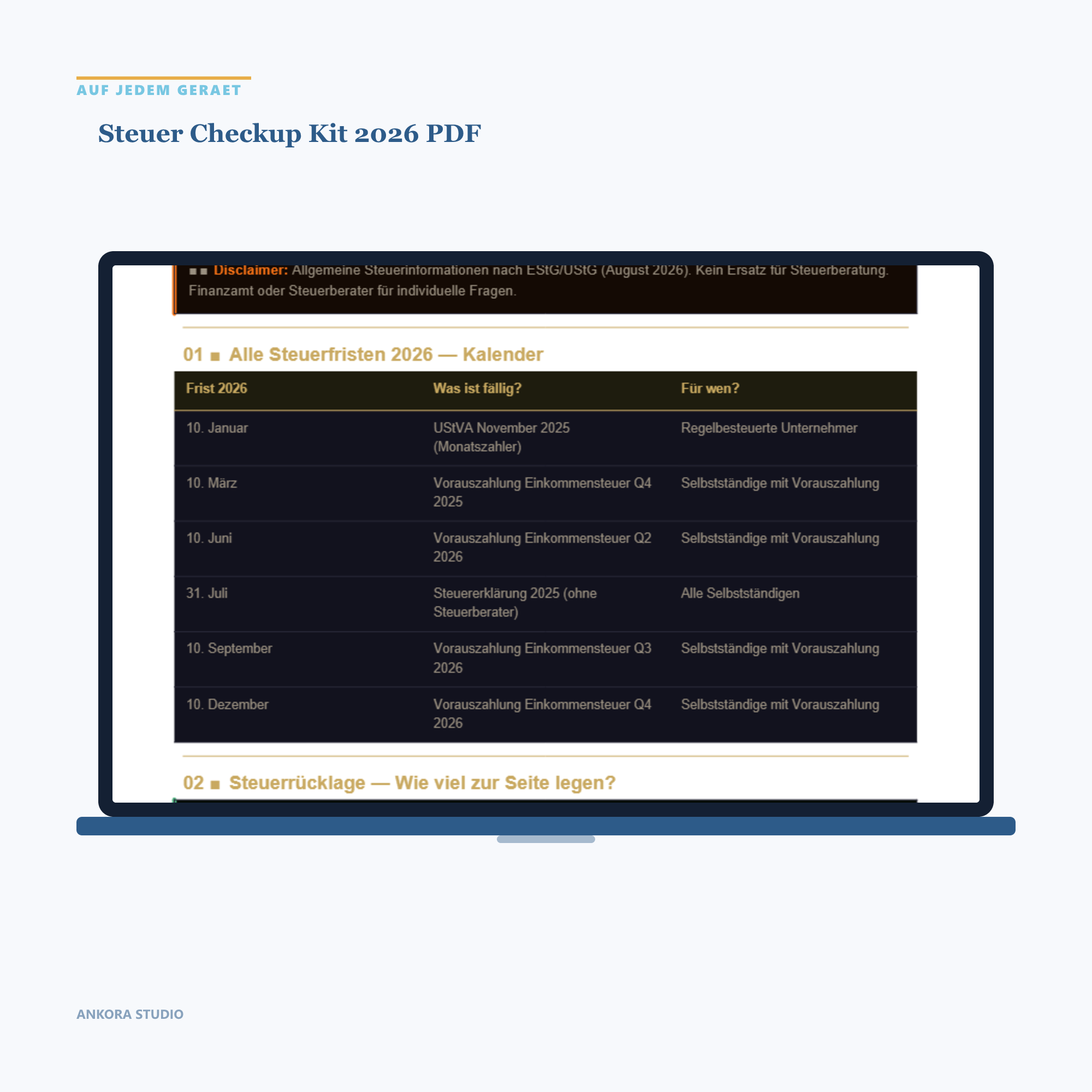 Steuer Checkup Kit 2026 PDF