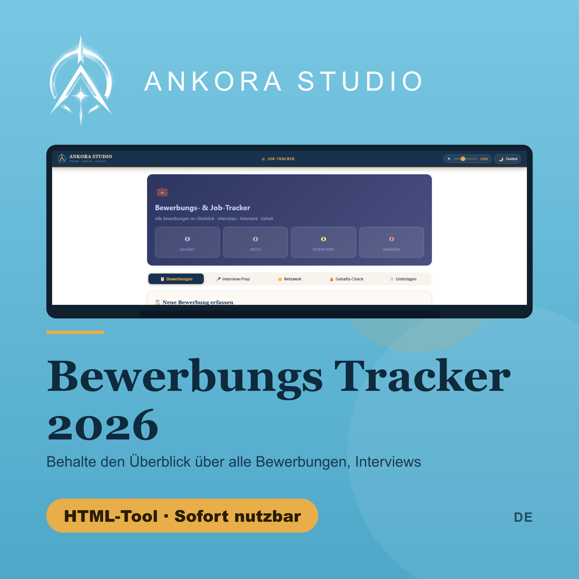 Bewerbungs Tracker 2026 Deutsch