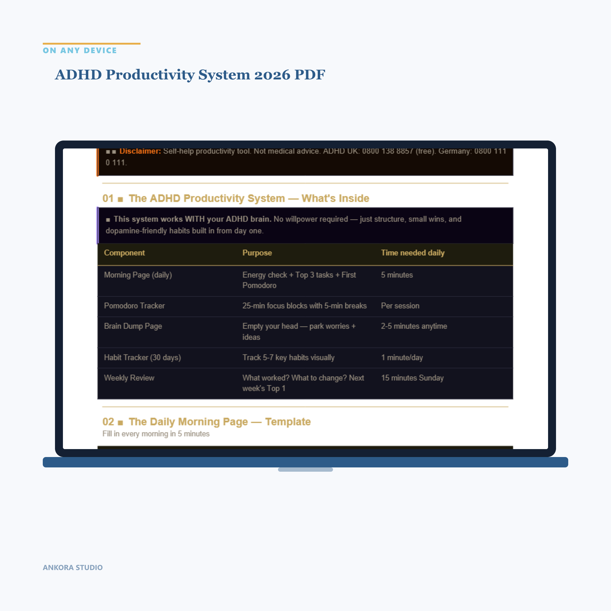 ADHD Productivity System 2026 PDF
